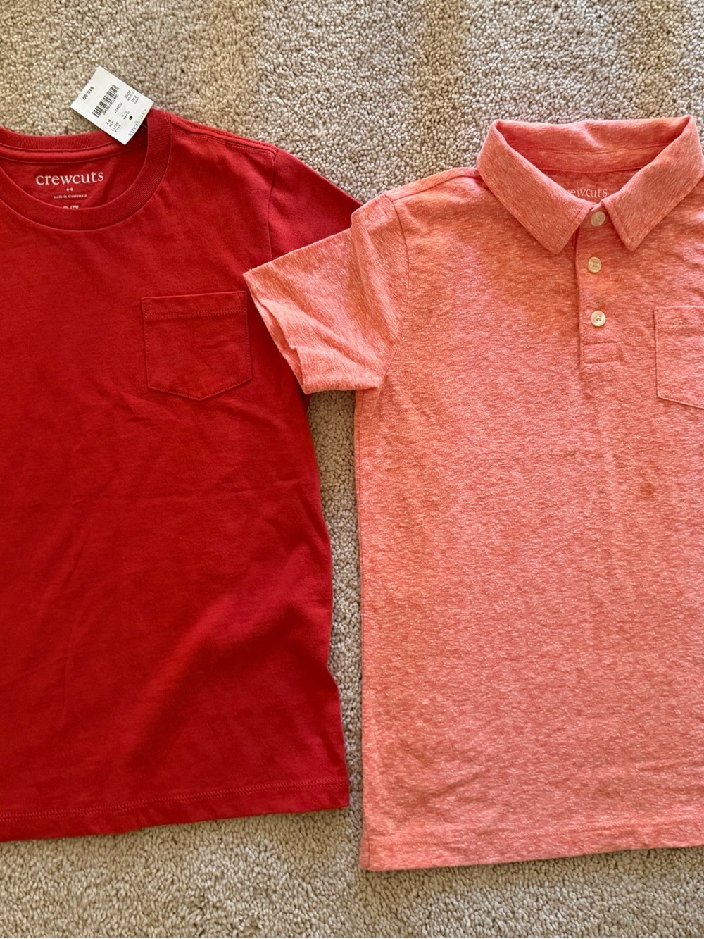 crewcuts Red Tee & Coral Heather Polo Two-Pack